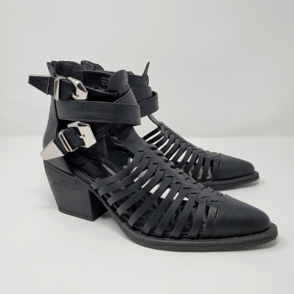 Strapped, Black Ankle Boots With Buckles